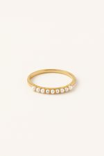 Load image into Gallery viewer, Pearl Half Eternity Ring