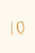 Load image into Gallery viewer, Pavé Diamond Huggie Hoops