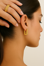 Load image into Gallery viewer, Block Medium Hoops