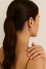 Load image into Gallery viewer, Block Medium Hoops